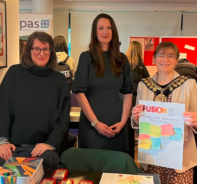 Fusion's International Womens Day Event hosted at the Barnsley Metrdome, with several Fusion colleagues and the mayor of Barnsley.